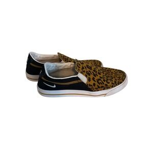 Nike‎ Court Slip On Shoes Leopard Animal Print Black White Gold Size 7 Skater